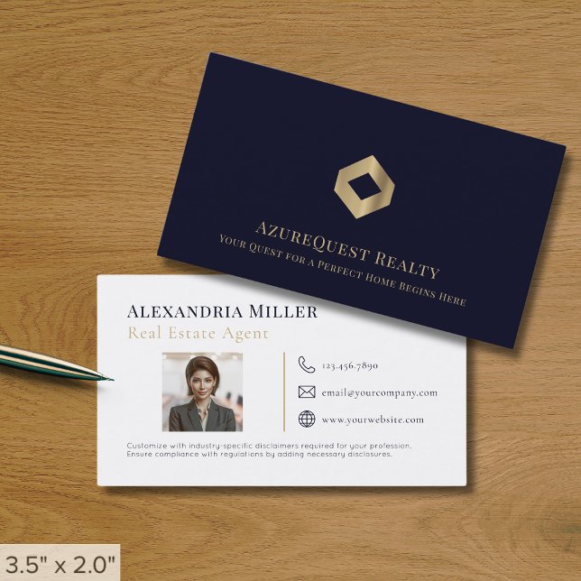 Elegante Real Anwesen Agent Foto Business Card Visitenkarte (Von Creator hochgeladen)