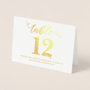 Elegante Real Gold Foil Hochzeiten Tischnummern