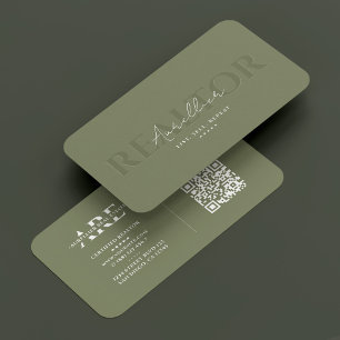 Elegante Realtor Real Anwesen Broker Sage Modern Visitenkarte