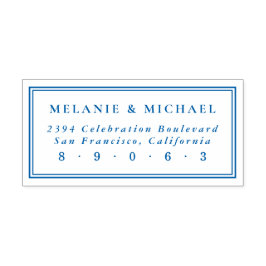 Elegante rechteckige Hochzeitsstimmung - Rücksende Permastempel