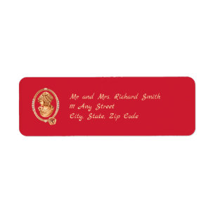 Elegante Red and Gold Cameo Wedding