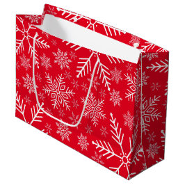 Elegante Red Aqua Weißer Winter Snowflake Große Geschenktüte