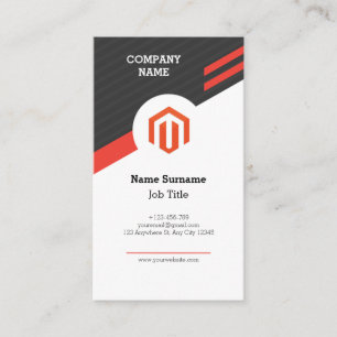 Elegante Red Black Business Card Visitenkarte