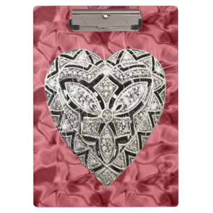 Elegante Red Designer Heart Clipboard Klemmbrett
