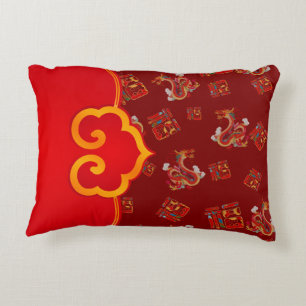 Elegante Red Dragon Chinesisch Neues Jahr Lucky Sy Dekokissen