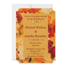 Elegante Red Gold Herbst Leaves Hochzeit im Herbst
