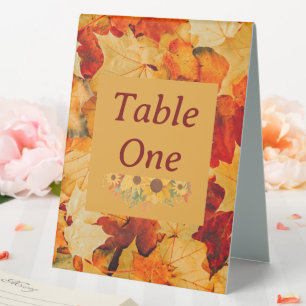 Elegante Red Gold Herbst Leaves Hochzeit im Herbst Tischaufsteller