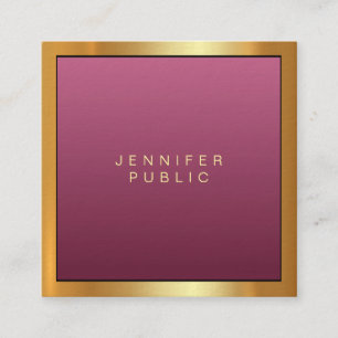 Elegante Red Gold Moderne Berufliche Kunst Luxe Quadratische Visitenkarte