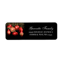 Elegante Red Gold Ornament Weihnachten Rücksendead
