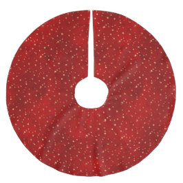 Elegante Red Gold Stars Weihnachten Polyester Weihnachtsbaumdecke