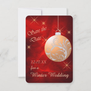 Elegante Red Gold Weihnachtssehen speichern Sie da Save The Date