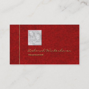 Elegante Red & Golden Business Cards mit Foto Visitenkarte