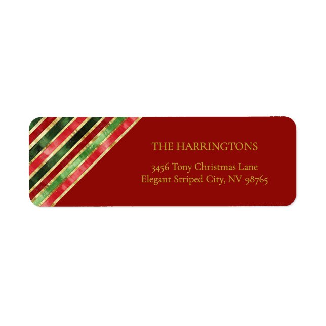 Elegante Red Green Gold Streifen Weihnachten (Vorne)