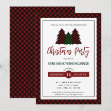 Elegante Red Kariert Pattern Weihnachtsfeier