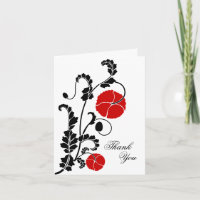 Elegante Red Poppy Dankeschön Note Card