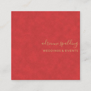 Elegante Red Suede Leather Texture Beruflich Quadratische Visitenkarte