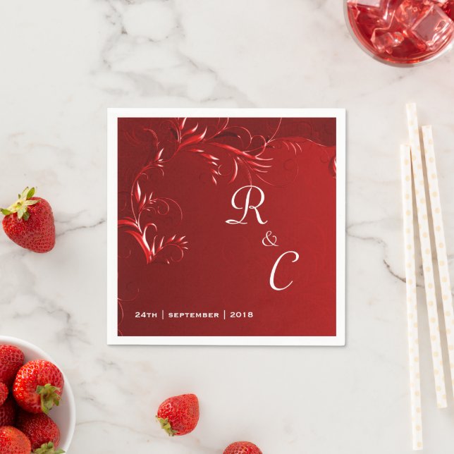 Elegante Red Wedding Reception Serviette (Beispiel)