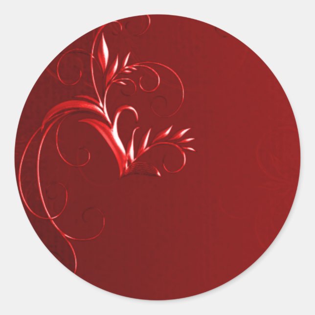Elegante Red Wedding Umschlag Aufkleber (Vorderseite)
