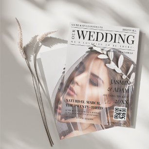 Elegante redaktionelle Foto-Hochzeit Einladung