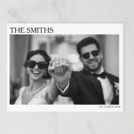 Elegante redaktionelle Hochzeits-Elopement-Postkar Postkarte