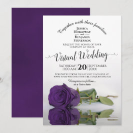 Elegante Reflektion der Lila Rose Virtual Wedding Einladung