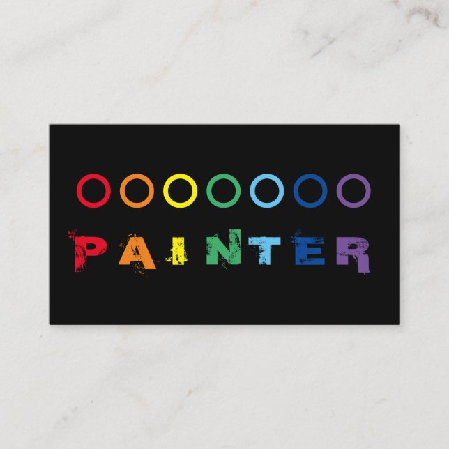 Elegante, regenbogenfarbene Punkte Visitenkarte (Vorderseite)