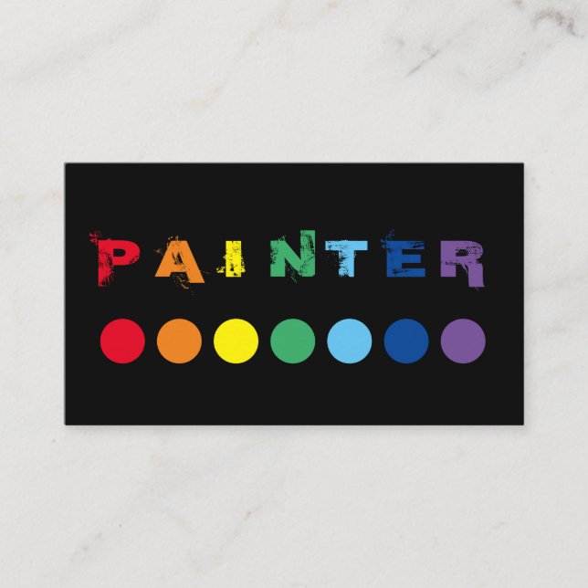 Elegante, regenbogenfarbene Punkte Visitenkarte (Vorderseite)