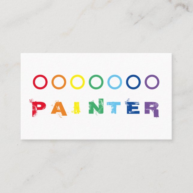 Elegante, regenbogenfarbene Punkte Visitenkarte (Vorderseite)