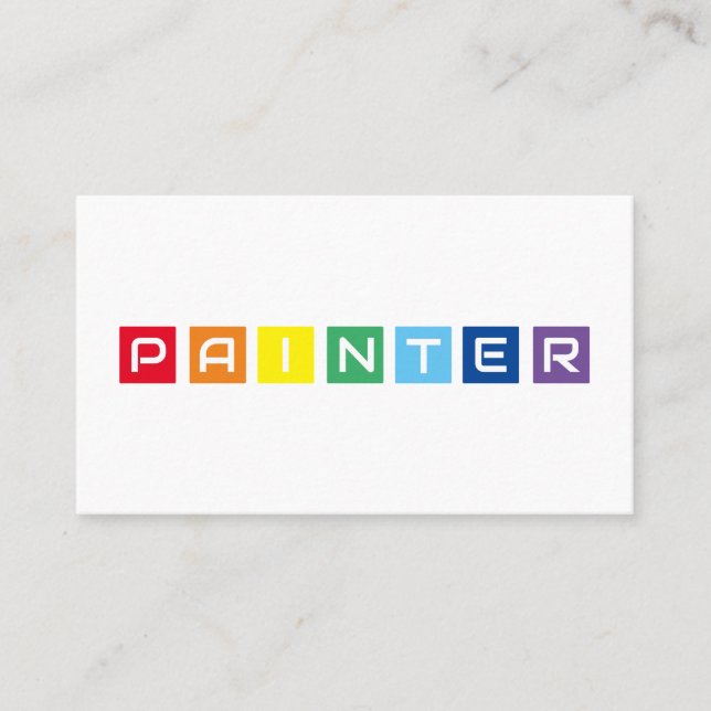 Elegante, regenbogenfarbene Quadrate Visitenkarte (Vorderseite)