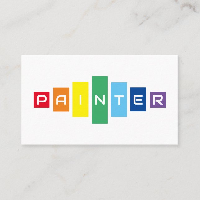Elegante, regenbogenfarbene Quadrate Visitenkarte (Vorderseite)