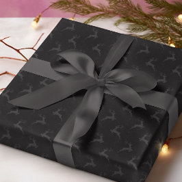 Elegante Reindeer Black Monotone Geschenkpapier
