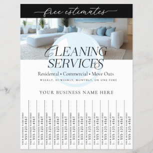 Elegante Reinigungsdienstleistungen Abreißstreifen Flyer