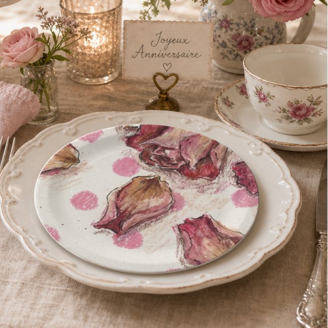 Elegante Reit-Rose  Pappteller (Von Creator hochgeladen)