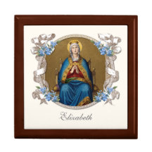 Elegante Religiöse Jungfrau Mary Blue Floral