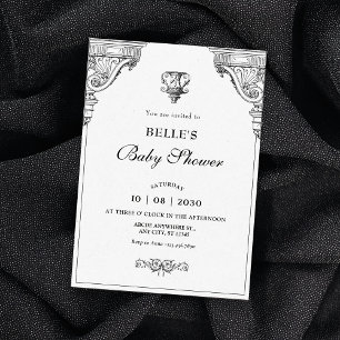 Elegante Renaissance-Architektur Babydusche Einladung