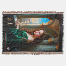 Elegante Renaissance-Frau in grünem Kleid Decke