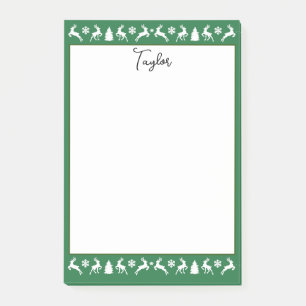 Elegante Rentiers Snowflakes Post-it Klebezettel