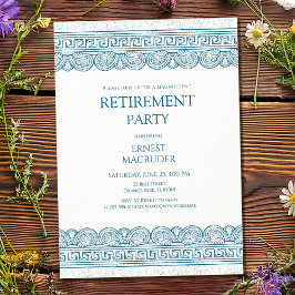 Elegante Rentner-Toga-Party in Blau Einladung