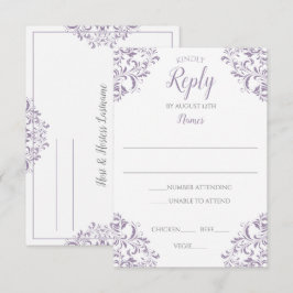 Elegante Reply Card - Nadine (Lavendel) Einladung