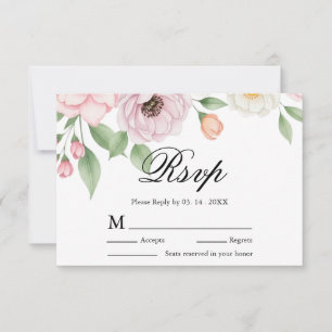 Élégante Réponse de Mariage Chic Script Pastel Piv