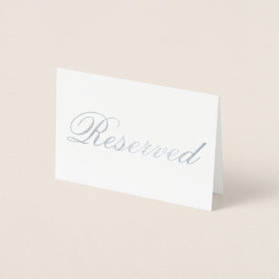 Elegante Reservierte Silberfolienkarte Folienkarte