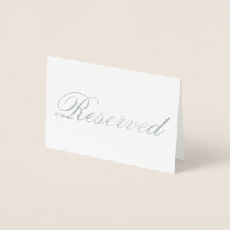 Elegante Reservierte Silberfolienkarte Folienkarte