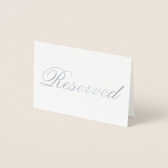 Elegante Reservierte Silberfolienkarte Folienkarte (Vorderseite)