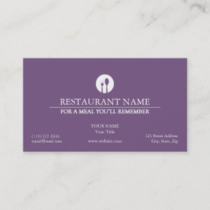 Elegante Restaurant Business Card Visitenkarte