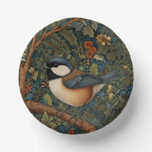 Elegante Retro-Art-Nouveau-Waldvogel Pappteller