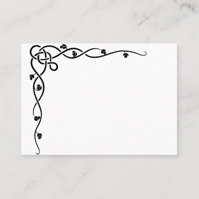 Elegante Retro Blank Table Name Platzkarten (Vorderseite)