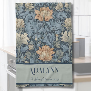Elegante Retro-Blumen-Ruhestandsgeschenke für Mama Geschirrtuch