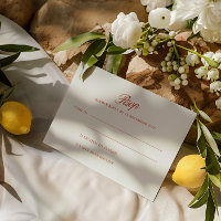 Elegante Retro Classic Red & Ivory RSVP Card