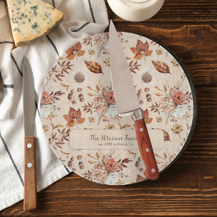 Elegante retro Familienname personalisiert Schneidebrett