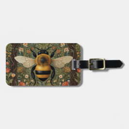 Elegante Retro-Hummel boho botanische Blumenkunst Gepäckanhänger